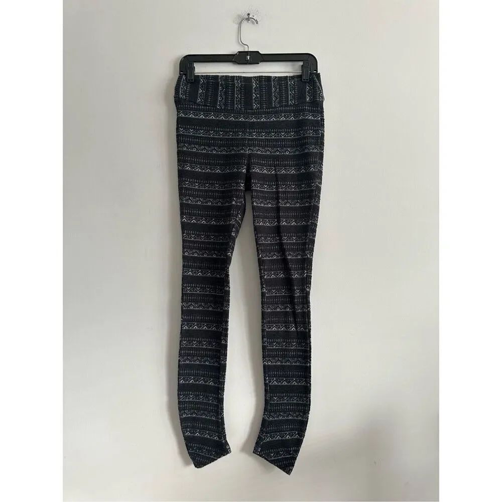 Columbia Jacquard Winter Leggings Black Mountain Lodge Athletic Wear Fair Isle S